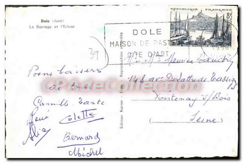 Old Postcard Dole Dam And I'Ecluse