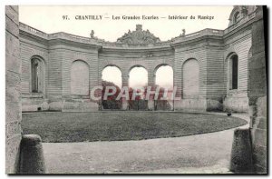 Old Postcard Chateau Le Grand Stables Interior Du Manege