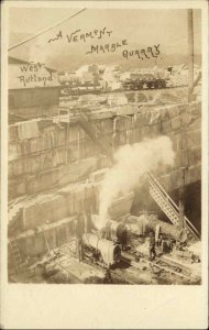 West Rutland VT Marble Quarry Mining Steam Driver Machinery c1930 RPPC