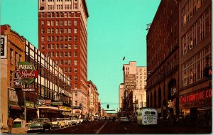 1950s Postcard Downtown Huntington West Virginia WV Fourth Street From Eighth 