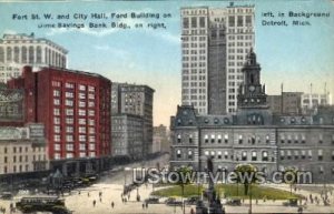 City Hall and Fort St. West - Detroit, Michigan MI  