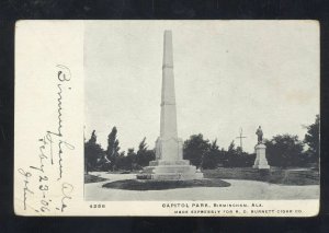 BIRMINGHAM ALABAMA CAPITOL PARK MONUMENT VINTAGE POSTCARD 1905