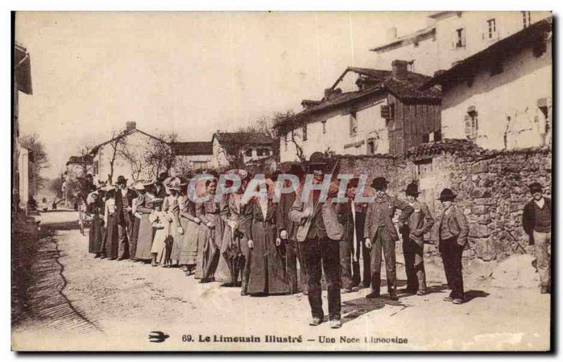 Old Postcard Folklore A wedding limousine Wedding Limousine