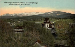 Santa Fe New Mexico NM Sangre de Cristo Blood of Christ Range c1910 Postcard