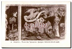 Old Postcard Museum of Angers Apocalypse Tapestries destruction of the guilty...