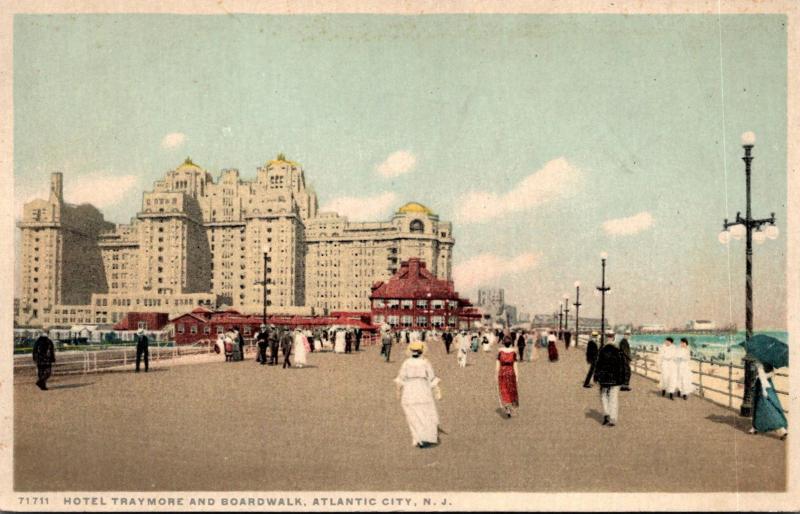 New Jersey Atlantic City Hotel Traymore and Boardwalk Detroit Publishing