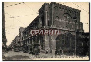 Old Postcard Toulouse Tramway Museum and rue Alsace Lorraine