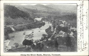 Sharon Vermont VT Along River Bank c1910 Vintage Postcard