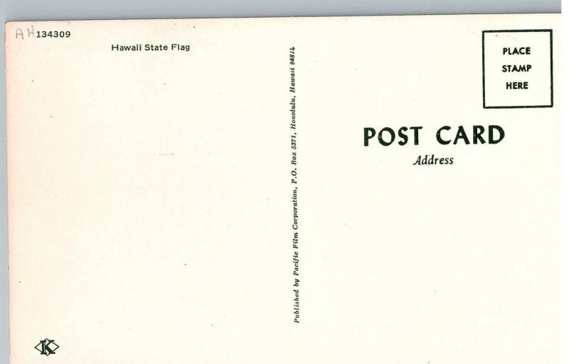 Hawaii State Flag and US Flag Hawaii Postcard