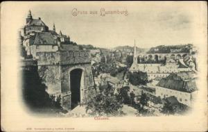 Gruss Aus Luxemburg Clausen c1900 Postcard