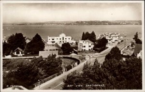 Sandbanks Dorset Bay View Aerial Real Photo Vintage Postcard