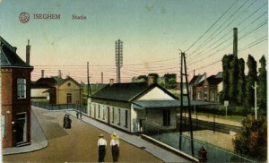 belgium, IZEGEM ISEGHEM, Statie, Railway Station (1910s) Postcard