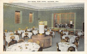 J23/ Madison Wisconsin Postcard c1939 Oak Room Interior Park Hotel 11