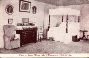 View In Room Where Mary Washington Died In 1789