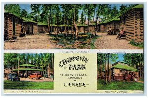 c1910 Chippewa Park Fort William Ontario Canada Lodge Multiview Postcard