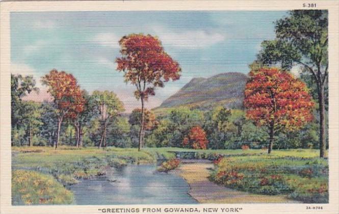 New York Greetings From Gowanda 1946 Curteich