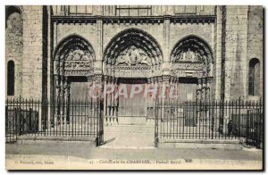 Old Postcard Cathedral of Chartres Royal Portal