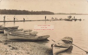 IN, Clear Lake, Indiana, RPPC, Hazenhurst Hotel Row Boats, 1918 PM, Sheets Photo
