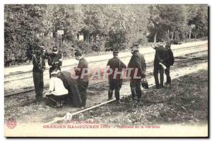 Old Postcard Bourbonnais Army Maneuvers 1909 Experiences on the road ferro