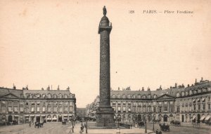 Vintage Postcard Place Vendome Place Louis-Le-Grand Internationale Paris France