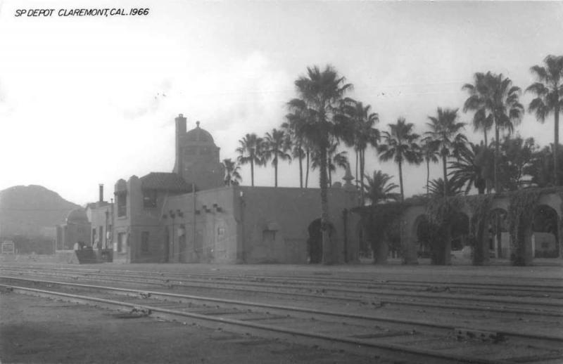 Claremont California 1966 Southern Pacific train depot real photo pc Z49789