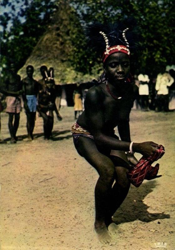 Nude African Woman Dancing with a Scarf (1970s) IRIS Postcard