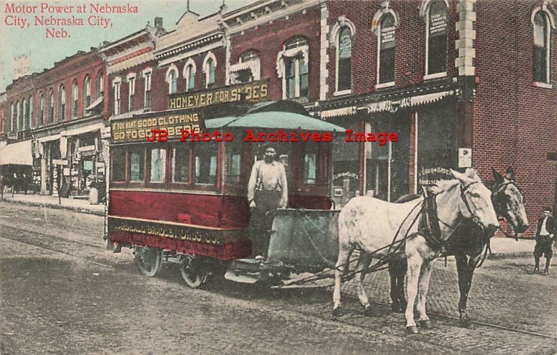 NE, Nebraska City, Nebraska, Motor Power, Trolley, 1909 PM,AM Simon Pub No 13447 
