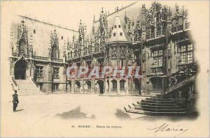 Postcard Old Courthouse Rouen (map 1900)