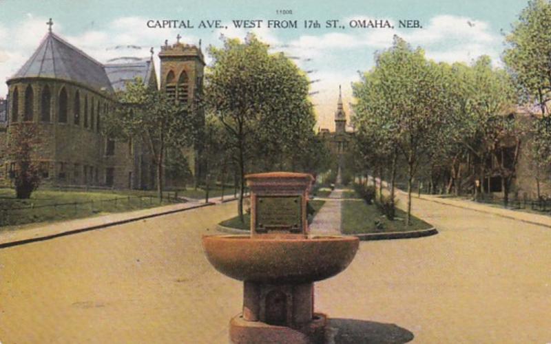 Nebraska Omaha Capitol Avenue West From 17th Street 1908 Curteich