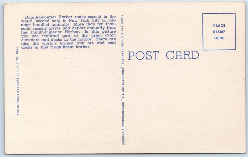 1937 Duluth, Minn. Duluth Superior Harbor Grain Elevator Iron Ore Coal Dock A205