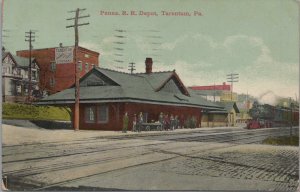 Postcard Pennsylvania Railroad Depot Tarentum PA