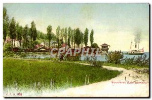 Postcard Old Bouveret Lake Geneva Boat
