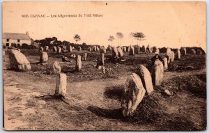 VINTAGE POSTCARD THE ALLIGNMENTS OF THE PETIR MENEC AT CARNAC FRANCE POSTED 1924