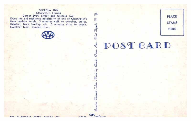 Postcard HOTEL SCENE Clearwater Florida FL AS1593