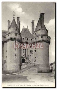 Langeais Postcard From Old (sic) of the castle drawbridge