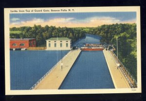 Seneca Falls, New York/NY Postcard, Locks From Top Of Guard Gate