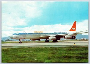 Airplane Postcard VIASA Venezuela Airlines Douglas Super DC-8 Movifoto CL8