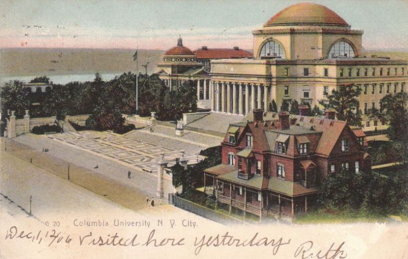 Postcard Columbia University NY City 1906