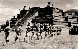 Vtg High Priests Gods Warriors Teotihuacan Mexico RPPC Real Photo Postcard