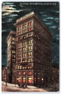 1907 Onondaga Bank Building Syracuse New York NY Night View Posted Postcard