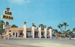 St Petersburg FL Sauers Car Wash and Gas Station Postcard 