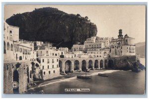 Atrani Salerno Italy Postcard Panoramic River Scene c1910 Antique RPPC Photo