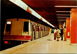 Postcard Hong Kong Brand New Metro System People on Platform 1980s K23