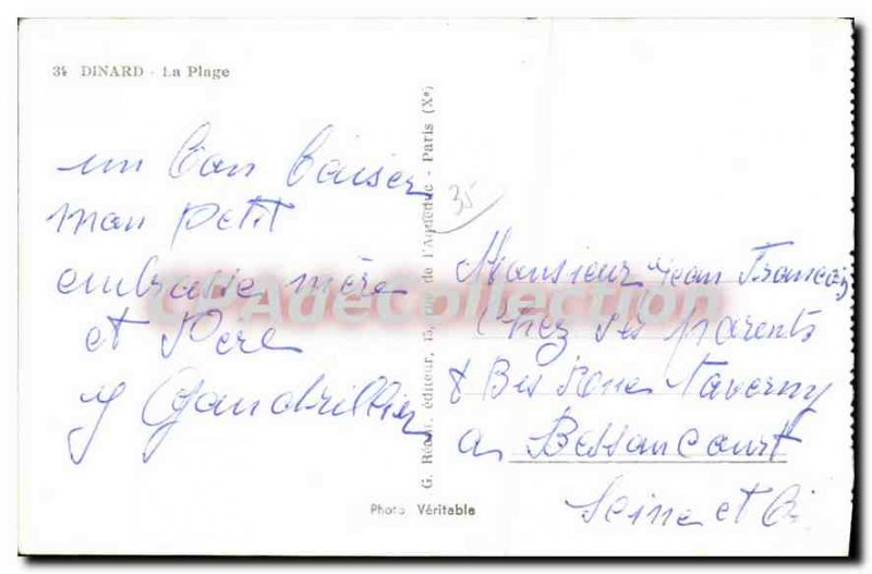 Old Postcard Dinard The Beach