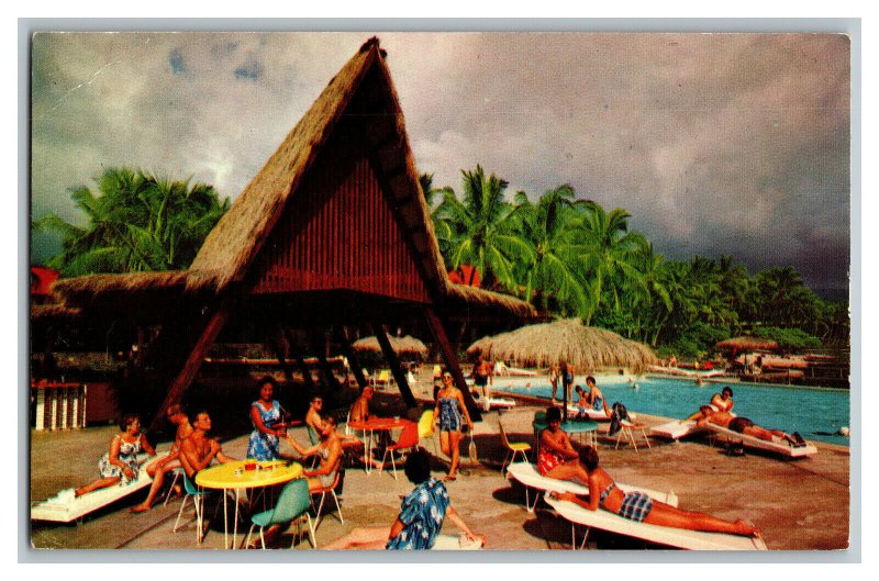 Kona Inn Hawaii Swimming Pool Sun Deck Vintage Standard View Postcard