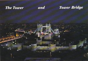 England London The Tower And Tower Bridge At Night