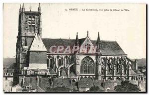 Old Postcard Meaux Cathedral View From Jack & # 39Hotel Town