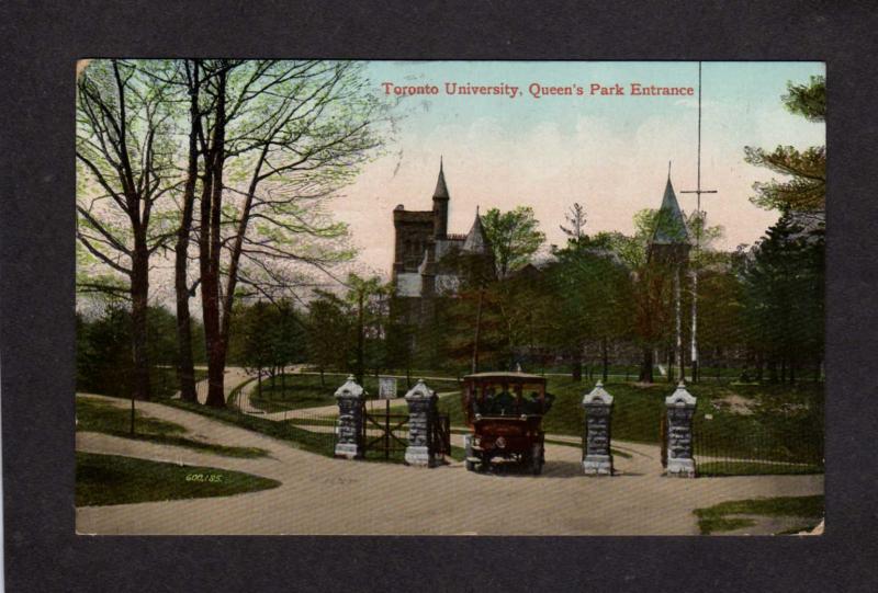 ON Entrance Toronto Ontario University Queens Park Carte Postale Postcard Canada