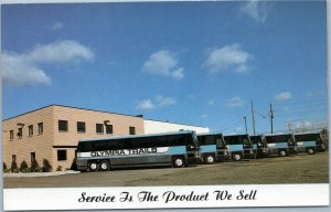 Olympia Trails Bus Company, exterior view with bus Elizabeth New Jersey postcard