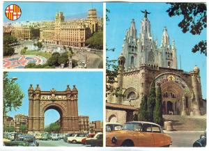 Spain, Barcelona, multi view, 1960s unused Postcard